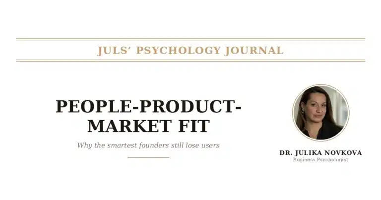 PEOPLE-product market fit by Juls' Psychology